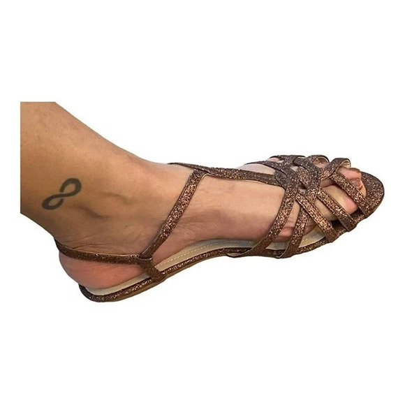 NWT Rouge Sandals Womens Size 10 Sparkly Ankle Strap Buckle Accents Casual - Picture 1 of 8